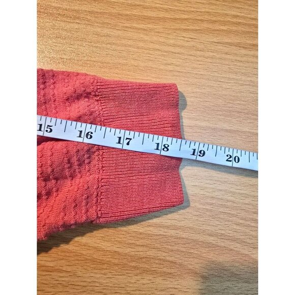 Talbots Womens sz 3X Petite pink sheer textured long sleeve open front cardigan - Picture 6 of 11